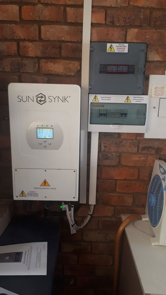 5kW Sunsynk inverter installaed